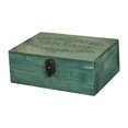 thumbnail image 1 of Caja de almacenamiento de madera, cofre del tesoro decorativo con tapa, regalo de estilo vintage Azul31.5x23.3x11.5cm, 1 of 9