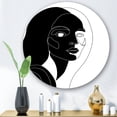 thumbnail image 2 of Designart 'Retro Black and White Minimal Portrait of Young Girl' Modern Circle Metal Wall Art 23x23 - Disc of 23, 2 of 5