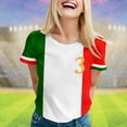 thumbnail image 2 of WEIYLL Womens T Shirts European Cup Italy Printed Patchwork Navy Tees Sizes M, 2 of 4