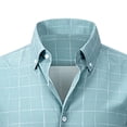 thumbnail image 3 of XuJwPNcy Men Long Sleeve Shirt Fashion Striped Collar Dress Tops Button down Work Casual Shirts(Mint Green,Small), 3 of 4