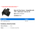 thumbnail image 2 of Mass Air Flow Sensor - Compatible with 1997 - 2004 Ford F-150 4.2L V6 1998 1999 2000 2001 2002 2003, 2 of 2