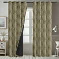 thumbnail image 4 of Vargottam Room Darkening Curtains - Mini Floral Pattern, Set of 2 Panels, 42" x 108" - Grommet-Top Blackout Window/Door Drapes for Bedroom, Nursery & Living Room - Green, 4 of 9