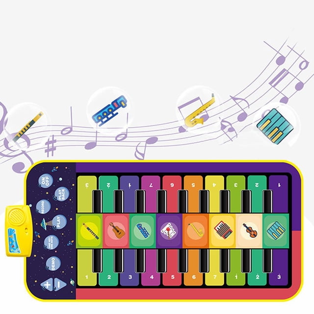 Alfombrillas para juegos musicales para bebés, alfombrilla para piano, alfombrilla para , alfombrilla para jugar con , juguetes e - El 144x70cm Yotijar Juguetes para tocar el piano con teclado