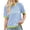 Sky Blue, variant on Womens Crew Neck Short Sleeve T Shirts Horizontal Striped Tee Soft Comfort Lightweight Breathable Classic Stylish Tops