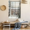 thumbnail image 2 of Modern Tapestry, Urban City View of Apartments from Square Shape Windows Photograph, Wall Hanging for Bedroom Living Room Dorm Decor, 60W X 80L Inches, White Black and Pale Brown, by Ambesonne, 2 of 5