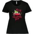 thumbnail image 3 of Inktastic Merry Christmas Ya'll with Red Car and Tree Women's Plus Size T-Shirt, 3 of 5