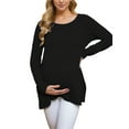 thumbnail image 2 of Maternity Clothes Long Sleeve Side Split Maternity Shirts Tops for Women, 2 of 5