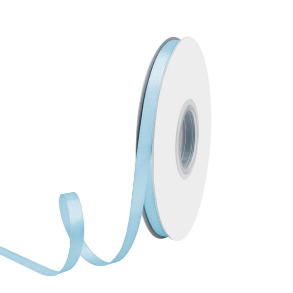 Light Blue Double Face Ribbon 1/4 Inch X 50 Yards for Gift Wrapping, Wedding, Crafts, Christmas,Easter, Floral, Hair, Invitation Decorations and More