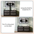 thumbnail image 6 of Rattan TV Stand with Mount, 4-Drawer Farmhouse Media Console for TVs up to 70", for Living Room & Bedroom, Black, 6 of 9