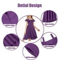 thumbnail image 5 of Oudiya Girls Off Shoulder Dress Flutter Sleeve Summer Midi Swing Dress with Pockets Formal Dress Purple 4-13Y, 5 of 6