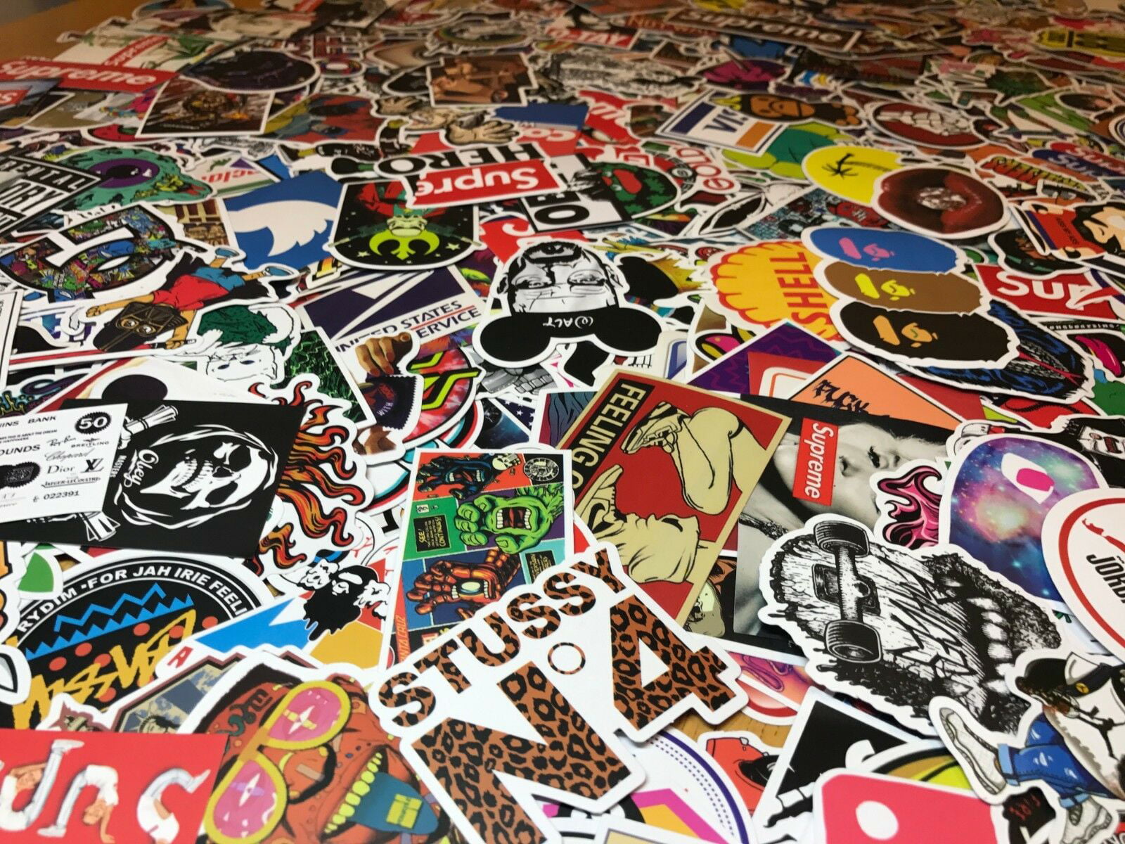 50pcs Vinyl Skateboard Stickers Graffiti Laptop Car Luggage Mixed Guitar Decals