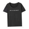 thumbnail image 4 of Camiseta de mujer con cuello redondo, suave y elegante, cuello redondo, ropa de calle, camisetas de verano para XL, 4 of 8