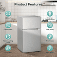 thumbnail image 2 of Auseo Double Door 3.5 Cu. ft Compact Refrigerator with Top Door Freezer, Freestanding Mini Fridge with Adjustable Temperature, Grey, 2 of 8
