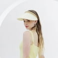 thumbnail image 5 of Holzlrgus Straw Sun Visor for Women Clip On Wide Brim Straw Visor Cap Summer Beach Travel Sun Hat UPF 50+, 5 of 7