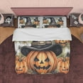 thumbnail image 1 of Calabaza Juego de Funda Nórdica Ropa de Cama Estética Retro, Decoración de Habitación de Halloween, Otoño, 1 of 6
