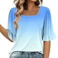 thumbnail image 2 of mfyjkho Tops Para Salir Para Mujer, Blusas De Verano Con Cuello Redondo Y Manga Corta Estampadas Para Mujer Tops Para Salir M, 2 of 6