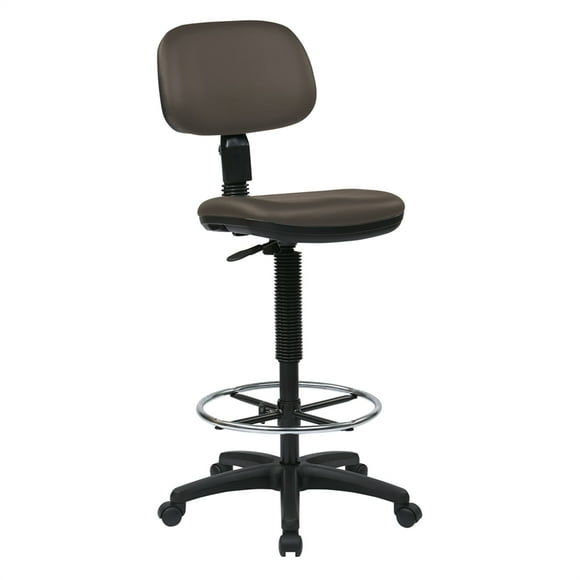 Sculptured Seat and Back Dillon Brown Drafting Chair with Adjustable Foot Ring