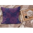 thumbnail image 2 of Indigo Fluffy Throw Pillow Cushion Cover, Paisley Flower Inspired Design with Inner Swirls Leaves Image, Decorative Square Accent Pillow Case, 20" x 20", Dark Blue Purple, by Ambesonne, 2 of 5