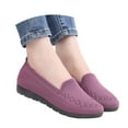 thumbnail image 3 of XIMIN Women's Knitted Flat Simple Solid Color Slip On Shoes Round Toe Lightweight Comfortable Loafers Footwear Casual Breathable Mesh Walking Shoes, 3 of 8
