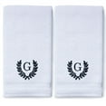 thumbnail image 3 of Monogrammed Hand Towels for Bathroom Kitchen Makeup | Personalized Gift for Wedding-Bridal | Roman Font Custom Luxury Turkish Towel | Spa Collection, Oversized, 16 X 30 Inch, Set of 2, 3 of 3