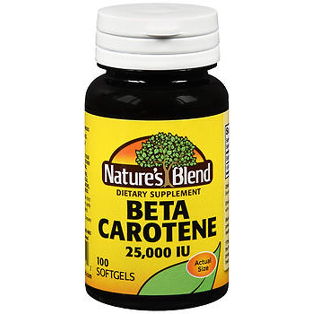 Nature's Blend Beta Carotene 25000 IU 100 Soft Gels