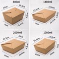 thumbnail image 3 of 20pcs Kraft Paper Lunch Box Disposable Meal Prep Containers Food Takeout Boxes for Restaurant Home (1080ml), 3 of 6