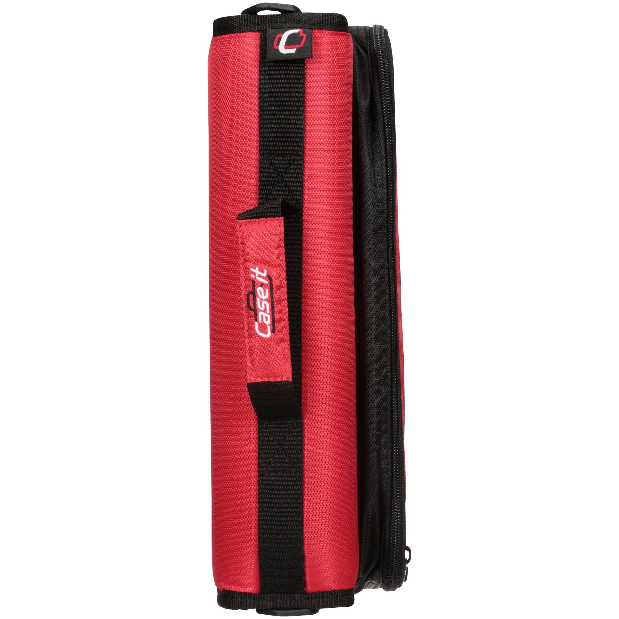 Case•it, Universal, 2" O-Ring Zipper Binder, with 13" Tablet Pouch, Assembled Product Height 13", Red, LT-007