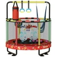 thumbnail image 4 of LinkRomat Round Trampoline for Kids, Indoor & Outdoor Toddler Trampoline with Enclosure, Adjustable Height Handrail & Durable Designs for Boys & Girls, 450lbs Capacity, 7-in-1, 55", 4 of 10