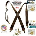 thumbnail image 3 of HoldUp Brand dark Java Brown X-back Men's Suspenders with Patented No-slip Gold-tone Clips, 3 of 4