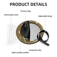 thumbnail image 4 of Thanksgiving Font 2pcs PU Leather Round Bag Tags with Privacy Cover and Name ID Tag - Suitcase Tags for Travel Luggage, Handbags, Backpacks, School Bags, 4 of 6