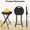 thumbnail image 2 of Furniture Portable Folding Chair with Handle, Heavy Duty Round Fold Stool Chair with 500lbs Capacity for Adults, 18 Inch Foldable Stool for Dorm, Kitchen, Vanity, Church and Outdoor use, 2 of 16