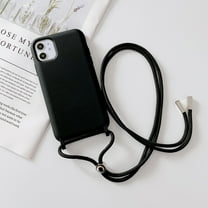 Feishell Crossbody Lanyard Case for iPhone 11,Adjustable Strap Shockproof Drop Protection Soft Flexible Silicone Cover Shockproof Protective Phone Case Cover for Women Men,Black