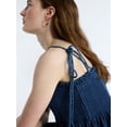 thumbnail image 4 of Free Assembly Women's Denim Pintuck Mini Dress, Sizes XS-XXL, 4 of 5