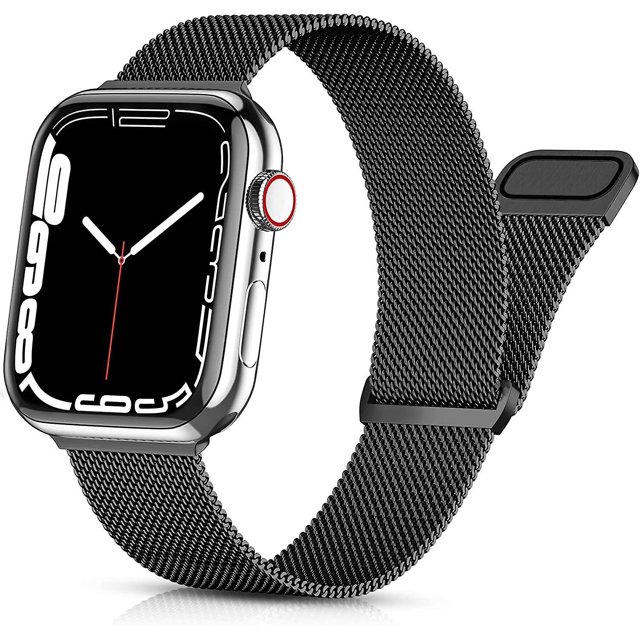 BRILLAR Elegante correa de malla de acero inoxidable para Apple Watch - Compatible con Series 8/7/6/SE/5/4/3/2, 40 mm/38 mm/41 mm, para mujeres y hombres