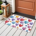 thumbnail image 4 of 2x3 Ft Entryway Area Rug, Colorful Love Heart Kitchen Rug Runner Washable Floor Mat, Blue Purple Red Modern Art Non Slip Indoor Door Mat Throw Carpet for Bathroom Living Room Bedroom, 4 of 8