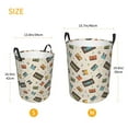 thumbnail image 2 of Lsque Retro Vintage Tape pattern Laundry Hamper Basket, Tall Woven Rope Hamper Basket for Clothes, Lightweight Storage Basket, Collapsible Waterproof-Small, 2 of 8