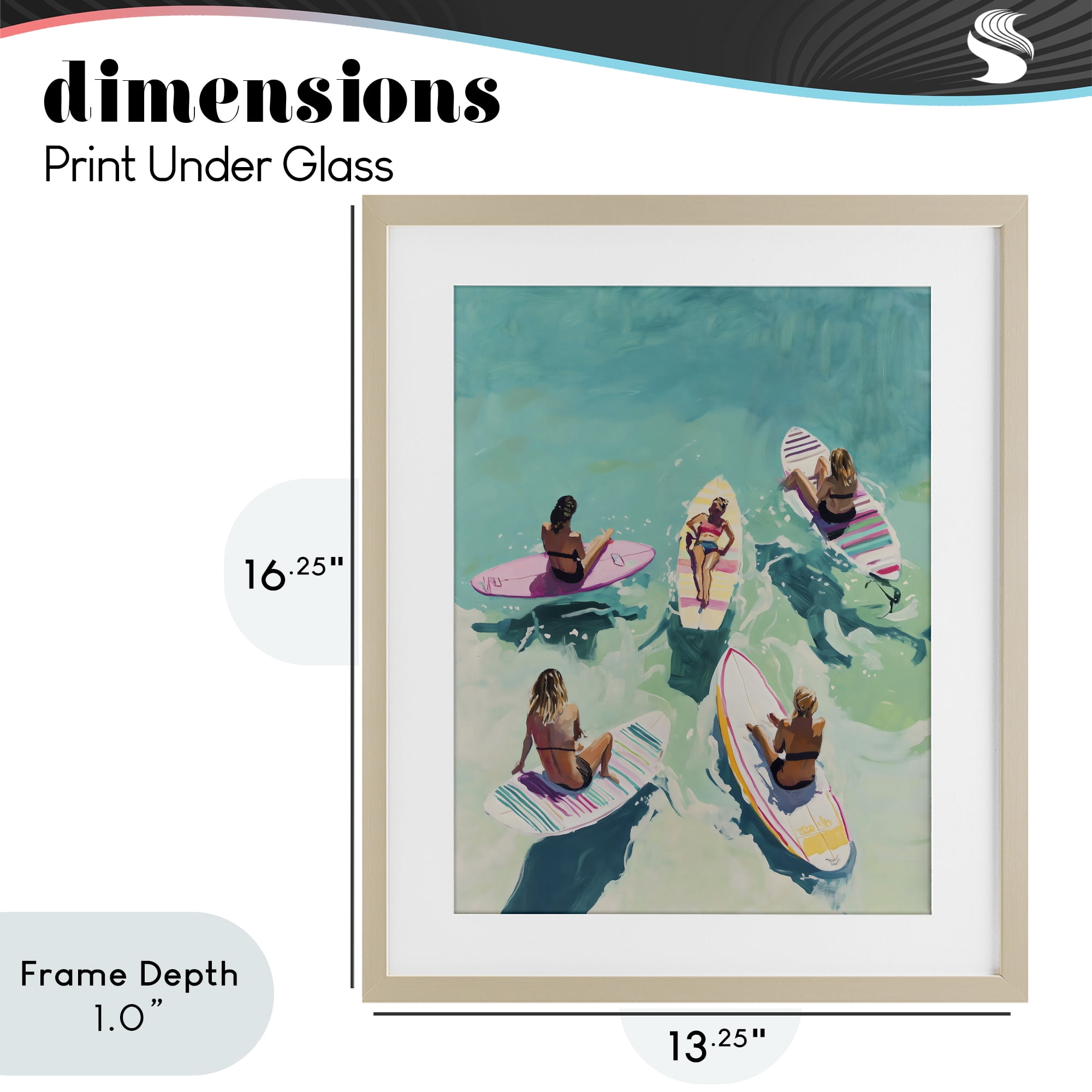 Stupell Industries Women Surfers at Turquoise Beach Birch Framed Print Under Glass, design by The Prints Vibe