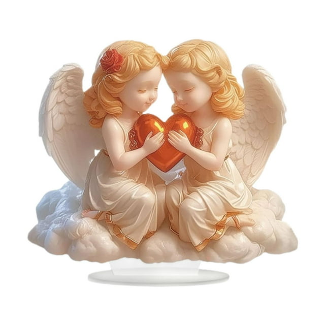 Centro de mesa decorativo de ángel alado de acrílico, colección 2D, impermeable, para el hogar Estilo A