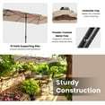 thumbnail image 5 of Topcobe 15 Feet Double-Sized Patio Umbrella with Crank Handle and Vented Tops, Sunbrella Patio Umbrellas, Brown, 5 of 7