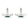thumbnail image 4 of 14K Solid Gold Lever Back Stud Earrings for Women | 2.8174 cttw Princess Cut Natural London Blue Topaz | White Gold, 4 of 5