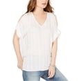 thumbnail image 1 of Karen Kane Womens Embroidered Cold Shoulder Blouse, Off-White, Medium, 1 of 1