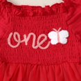 thumbnail image 5 of GYRATEDREAM Baby Girls 1st/2nd First Birthday Outfits Cotton Ruffle Sleeve Romper Strawberry Print TuTu Skirt Set with Headband 3Pcs Clothes Set for 9-18M, 5 of 9