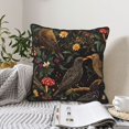 thumbnail image 6 of Velvet Rimmed Pillowcase Is Not Easy To Open Line Deformation Invisible Zipper Opening And Closing Only Pillowcase Does Not Contain Pillow Core Cartoon European Starling Birds 20"X20", 6 of 8