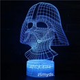 thumbnail image 4 of Lámpara de mesa 3D de la película Star Wars de Disney, Darth Vader, regalos creativos, luces estereoscópicas visuales de dibujos animados, luces LED nocturnas táctiles, 4 of 4