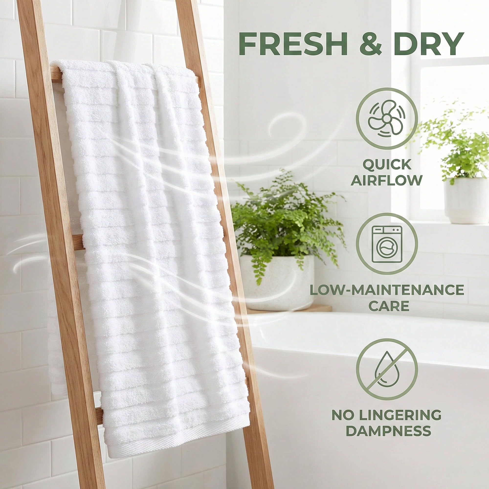 Unique Bargains Soft Absorbent Striped Bath Towel 2 Pack White/Dark Blue 55"x28"
