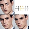 thumbnail image 2 of OIDEA 1 Pairs Black Stainless Steel Cross Dangle Studs Hinged Earrings for Men Women, 2 of 5