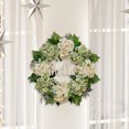 thumbnail image 5 of 18 Inch Spring Summer Wreath for Front Door - Handmade Hydrangea & Cherry Blossom Floral Wreath with Eucalyptus - Farmhouse Welcome Wreath for Indoor/Outdoor Home Decor, 5 of 7