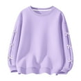thumbnail image 2 of NAISIBABY Little and Big Girls Sweatshirt, Pullover Crewneck Bowknot Long Sleeve Kids Casual Fashion Tops Purple 7T, 2 of 6