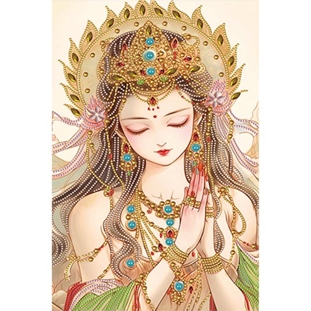 5D DIY Con Forma Especial Parcial Guanyin 30x45cm