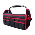thumbnail image 1 of DOLITY 40cm Portable Foldable Tool Bag Organizer Metal Carry Handle Adjustable Shoulder Red, 1 of 9